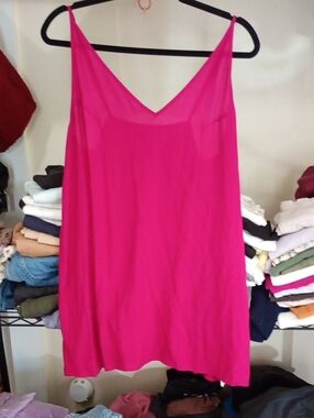Bright Fuchsia Slip Dress - Spaghetti Strap Free People